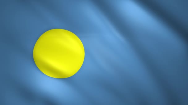 Palau bandiera si muove leggermente nel vento — Video Stock