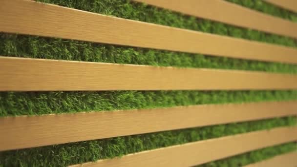 Surface de l'herbe et panneaux en bois — Video