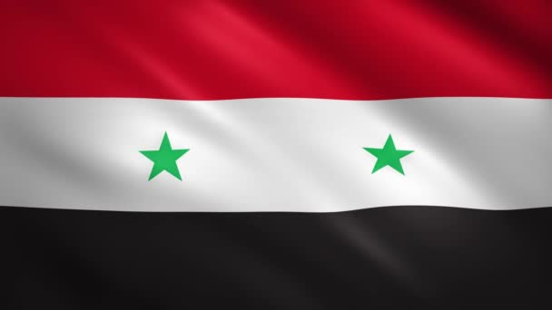 Syrië vlag wapperend in de wind — Stockvideo