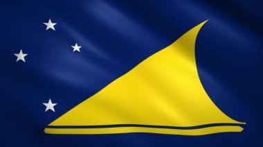 Tokelau bayrağı rüzgarda dalgalanıyor