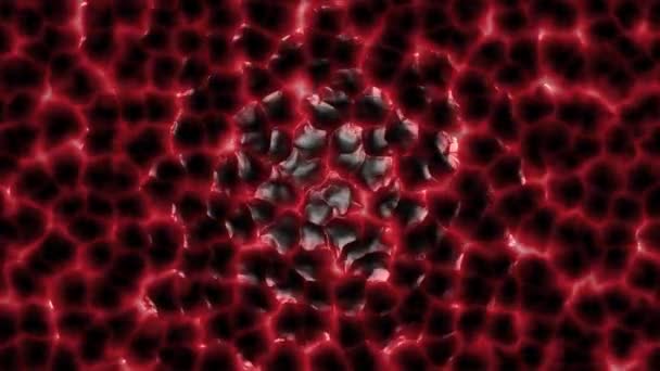 Абстрактная текстура сложной красной жидкости — стоковое видео
