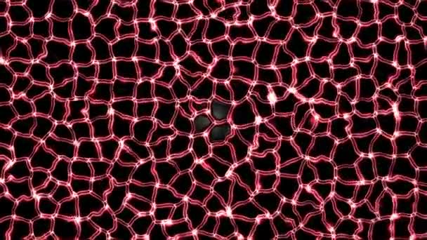 Абстрактная движущаяся текстура из красных плетеных нитей — стоковое видео