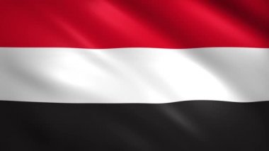 Rüzgarda dalgalanan Yemen bayrağı