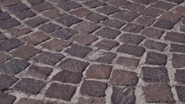 Strada con pavimento di piastrelle di cemento — Video Stock