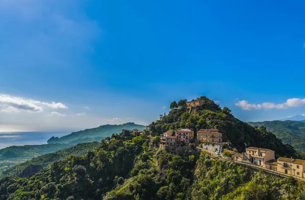 A view of the village of Savoca, which was the location for the scenes set in Corleone of Francis Ford Coppola\'s The Godfather in Sicily, Italy