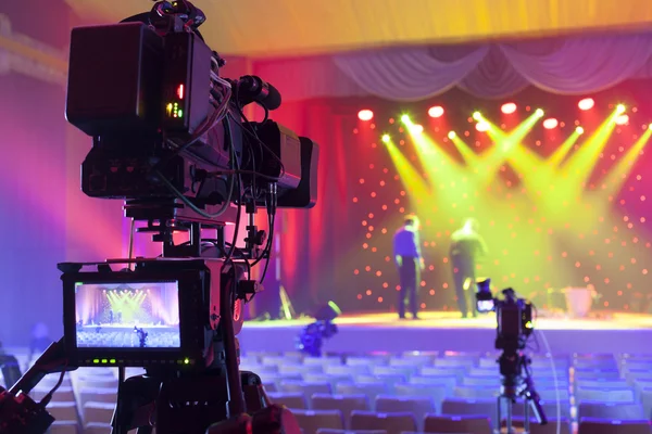 Tv camera in a concert hall — Stock Photo, Image