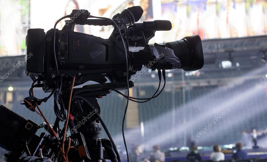 tv camera in a concert hall