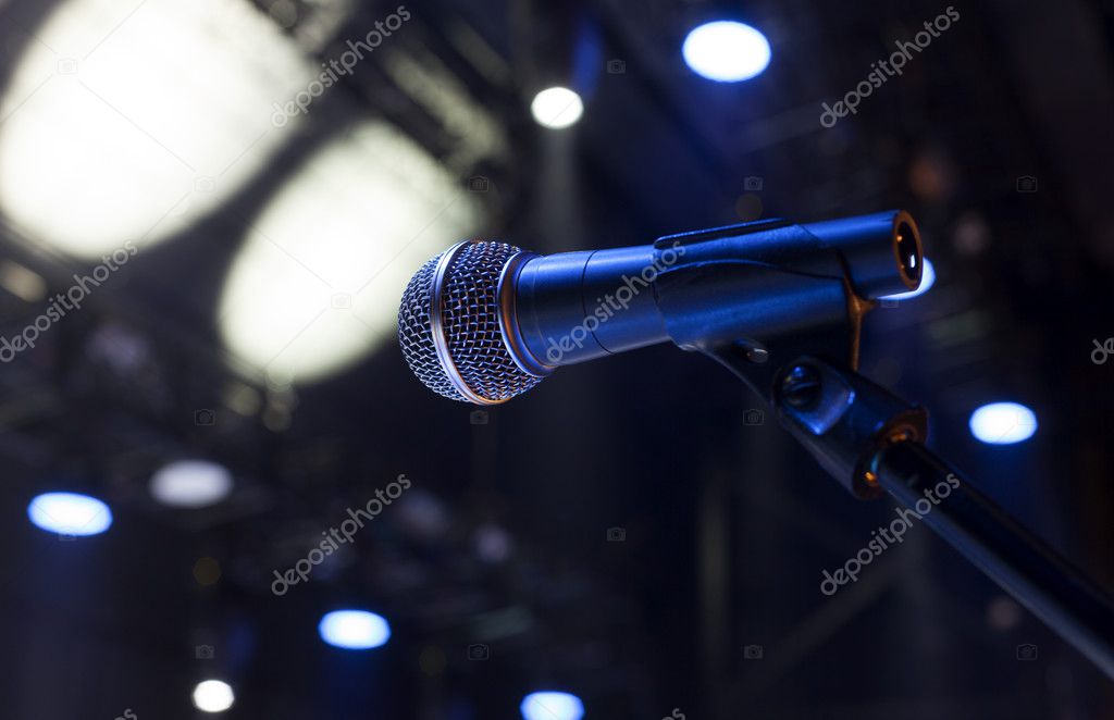 Microphone close-up on stage