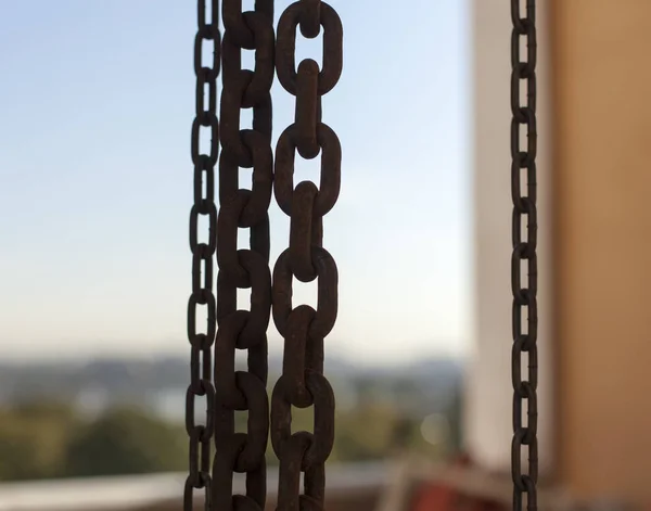 Steel chain, close up — Stock Photo, Image