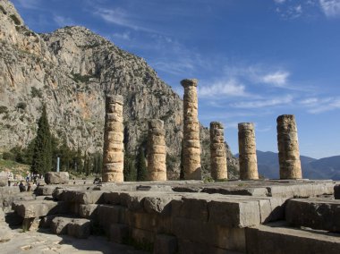 Antik Yunan arkeolojik Delphi, orta Yunanistan.