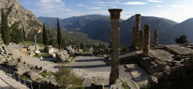 Antik Yunan arkeolojik Delphi, orta Yunanistan.