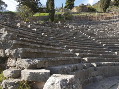 Antik Yunan arkeolojik Delphi, orta Yunanistan.