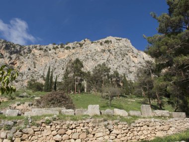 Antik Yunan arkeolojik Delphi, orta Yunanistan.