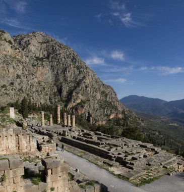 Antik Yunan arkeolojik Delphi, orta Yunanistan.