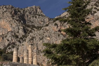 Antik Yunan arkeolojik Delphi, orta Yunanistan.