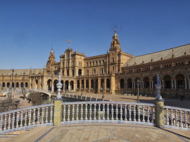 Seville, tarihi kent merkezine, tarihi binalar. İspanya.