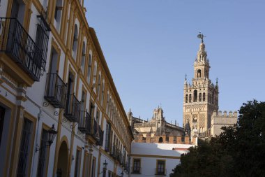 Seville, tarihi kent merkezine, tarihi binalar. İspanya.