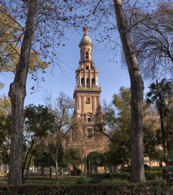 Seville, tarihi kent merkezine, tarihi binalar. İspanya.