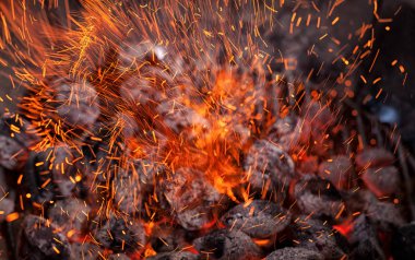 Alev boş sıcak kömür Barbekü Izgara.