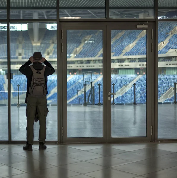 Campo di calcio vuoto prima della partita . — Foto Stock