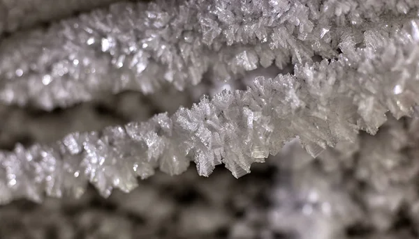 Поверхнева Hoar морозу кристали. — стокове фото