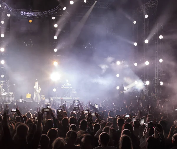 En menneskemængde ved en koncert . - Stock-foto