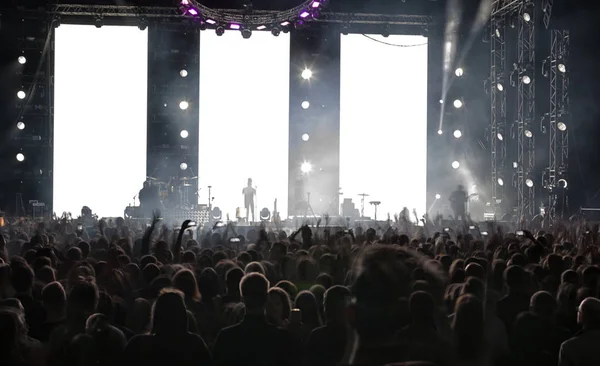 A crowd of people at a concert. — Stock Photo, Image