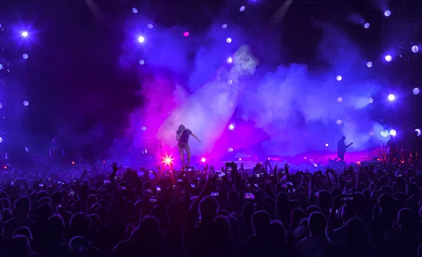 bir konserde kişilik bir kalabalık.