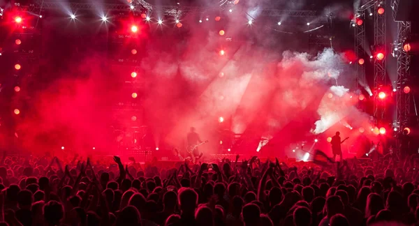 En folkemengde på en konsert. . – stockfoto