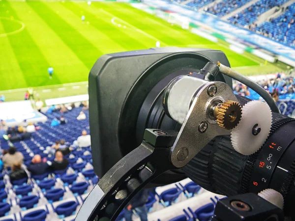 Tv camera in the football — Stock Photo, Image