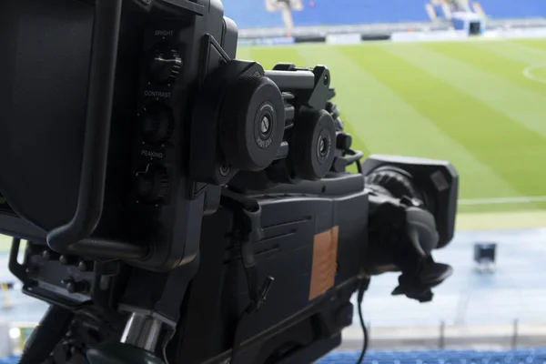 Телевізійна камера у футболі — стокове фото