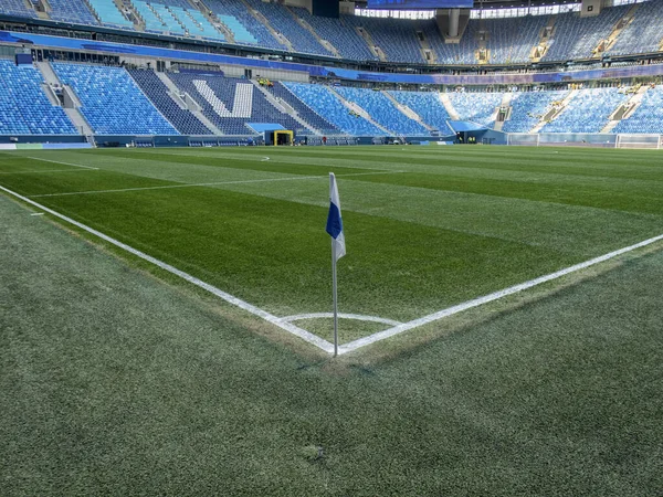 Foto de un estadio de fútbol. estadio de fútbol antes del partido . — Foto de Stock