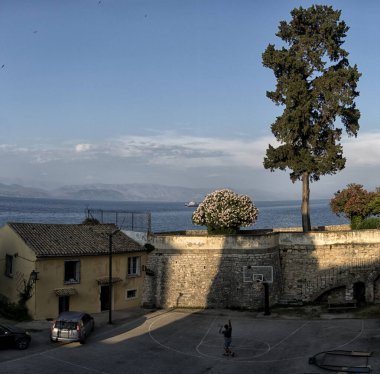 Corfu Island manzara Yunanistan.