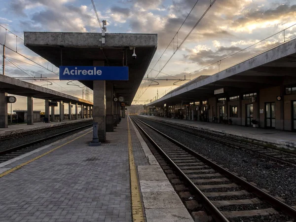 Vista Para Centro Histórico Cidade Acireale Sicília Itália — Fotografia de Stock