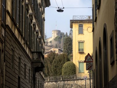 Tarih Merkezi 'nin Bergamo şehrine bakın. İtalya.