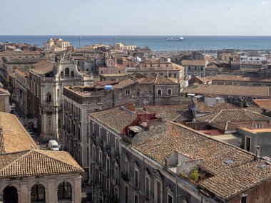 Sicilya 'daki tarihi şehir Catania' ya bakın. İtalya.