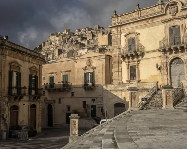 Vista Centro Histórico Ciudad Modica Sicilia Italia — Foto de Stock