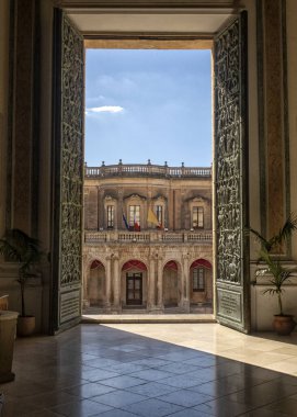 Sicilya 'daki Tarihi Merkez Şehir Noto' ya bakın. İtalya.
