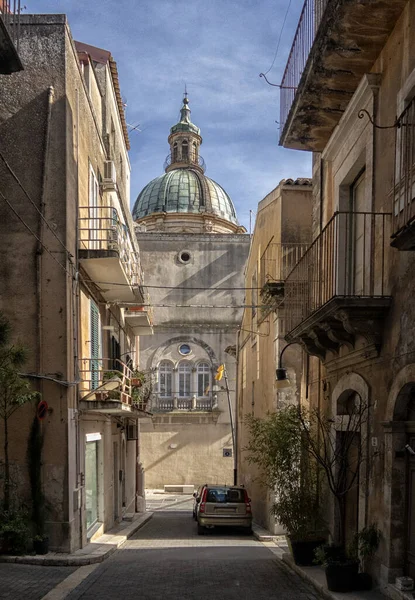 Pohled Historické Centrum Města Ragusa Sicílii Itálie — Stock fotografie