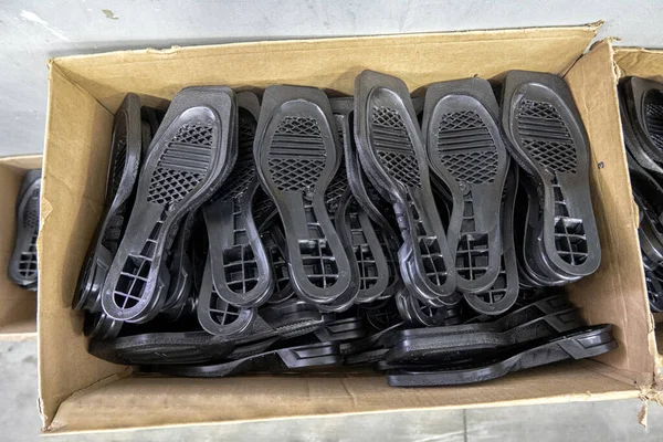Малого Середнього Бізнесу Виробнича Лінія Взуттєвій Фабриці Наполовину Готове Взуття — стокове фото