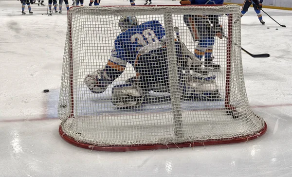 Ice Hockey Game Hockey Goals Coaching Goalkeeper — Stock Photo, Image