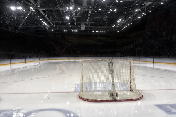 Hockey Ghiaccio Gioco Hockey Gol Allenando Portiere — Foto Stock