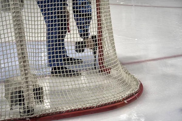 Hockey Sur Glace Buts Hockey Entraîneur Gardien — Photo