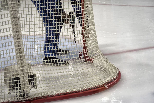 Ice Hockey Game Bramki Hokejowe Coaching Bramkarza — Zdjęcie stockowe