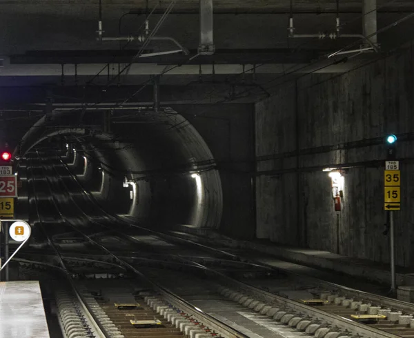 Vista Dei Binari Ferroviari Trasporti Ferroviari — Foto Stock