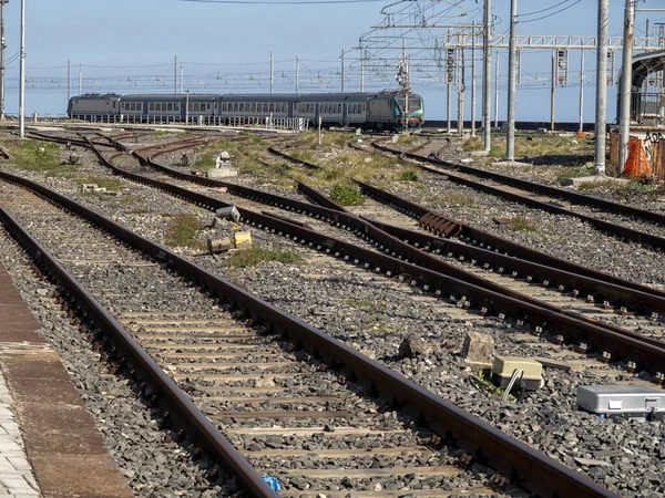 Вид Железнодорожные Пути Железнодорожный Транспорт — стоковое фото