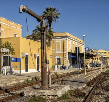 Demiryolu hattının manzarası. Demiryolu taşımacılığı.