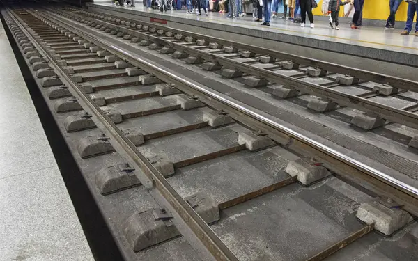 Vista Las Vías Del Ferrocarril Transporte Ferroviario —  Fotos de Stock