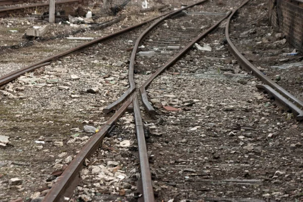 Vista Dei Binari Ferroviari Trasporti Ferroviari — Foto Stock