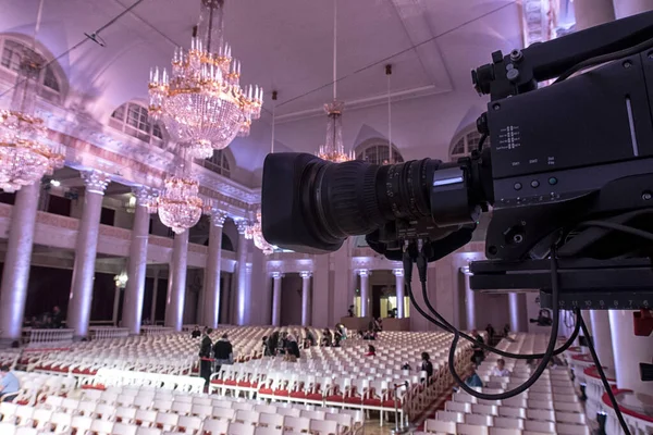 Professionell Digital Videokamera Kamera Konsert Hal — Stockfoto